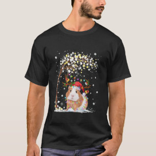 Guinea Pig Reindeer Hat Weihnachtsbaum Funny T-Shirt