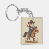 Guinea Pig Riding A Horse Schlüsselanhänger (Vorderseite links)