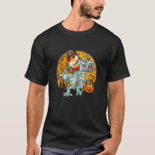 Guinea Pig Riding Dinosaur Mummy Pumpkin T Rex Hal T-Shirt