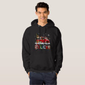 Guinea Pig Riding Red Truck Weihnachtsbaum glauben Hoodie (Vorne ganz)