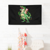 Guinea Pig Riding Weihnachtslicht T Rex Dinosaur Banner (Insitu)