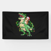 Guinea Pig Riding Weihnachtslicht T Rex Dinosaur Banner (Horizontal)