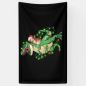 Guinea Pig Riding Weihnachtslicht T Rex Dinosaur Banner (Vertikal)