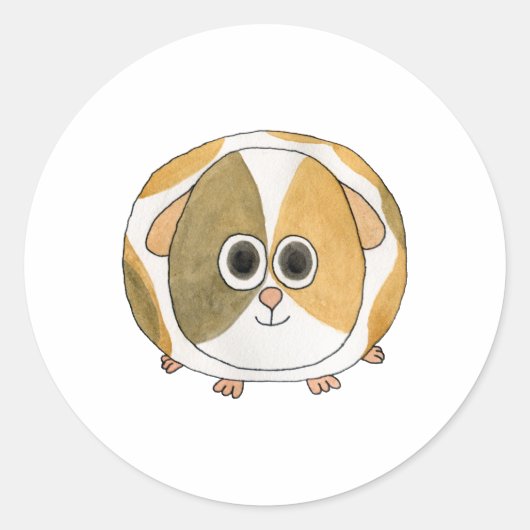 Guinea Pig. Runder Aufkleber (Vorderseite)