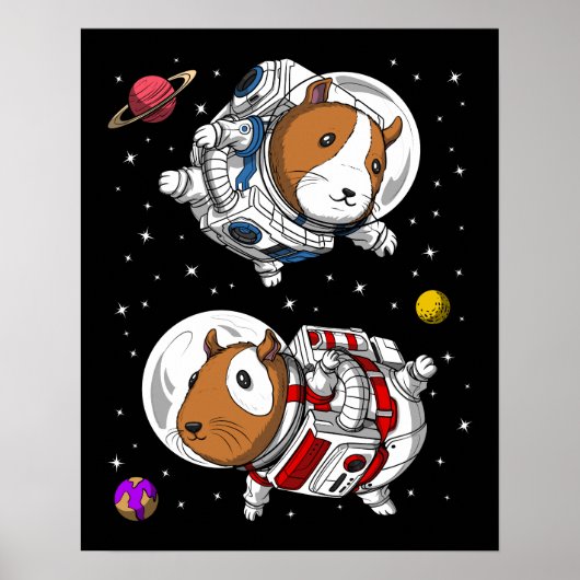 Guinea Pig Space Astronauten Poster (Vorne)