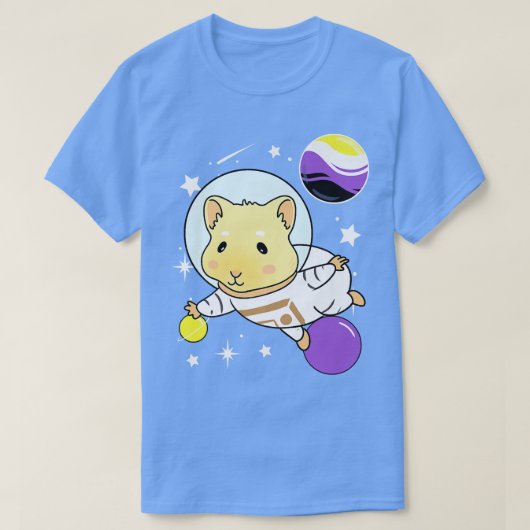 Guinea Pig Space Nonbinary Pride T-Shirt (Design vorne)