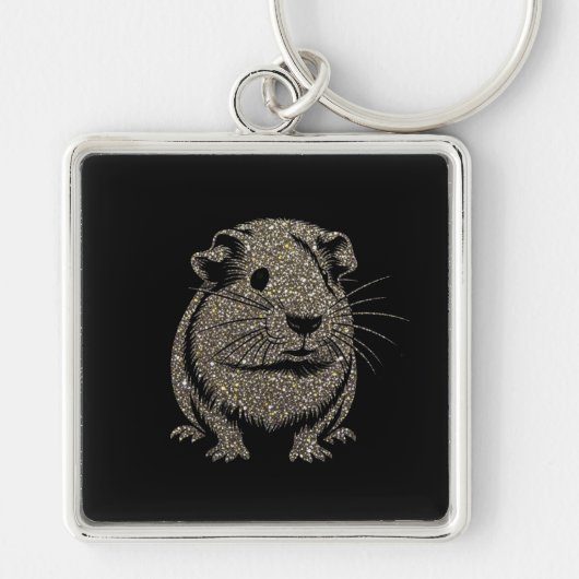 Guinea Pig sparkling Key Ring Schlüsselanhänger (Vorne)