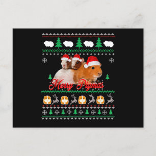 Guinea Pig Ugly Christmas Guinea Weihnachten Postkarte
