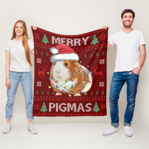 Guinea Pig Ugly Christmas Sweater Merry Pigmas Fleecedecke
