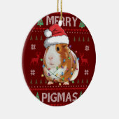 Guinea Pig Ugly Weihnachts Sweater Merry Pigmas Keramik Ornament (Rechts)