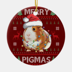 Guinea Pig Ugly Weihnachts Sweater Merry Pigmas Keramik Ornament