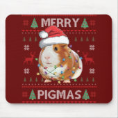 Guinea Pig Ugly Weihnachts Sweater Merry Pigmas Mousepad (Vorne)