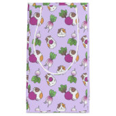 Guinea Pig und Radish in Lavendel Pattern Kleine Geschenktüte (Vorderseite)