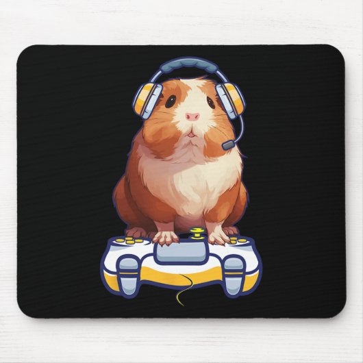 Guinea Pig und Video Gamer Lover Fluffy Cavy Gamer Mousepad (Vorne)