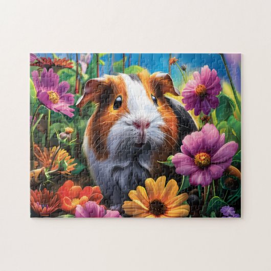 Guinea Pig unter dynamischen Blume Puzzle (Horizontal)