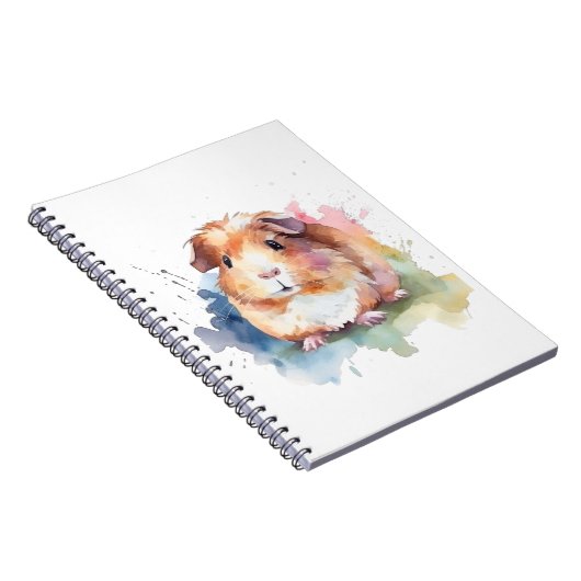 Guinea Pig Wasserfarben Kunstgeschenk Notizblock (Rechte Seite)