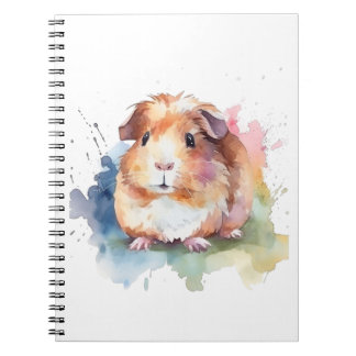 Guinea Pig Wasserfarben Kunstgeschenk Notizblock