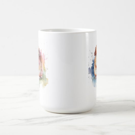 Guinea Pig Watercolor Splash Geschenk Kaffeetasse (Mittel)