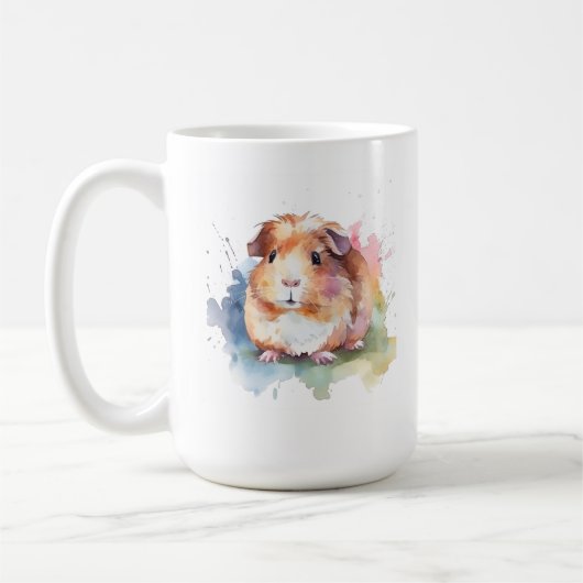 Guinea Pig Watercolor Splash Geschenk Kaffeetasse (Links)
