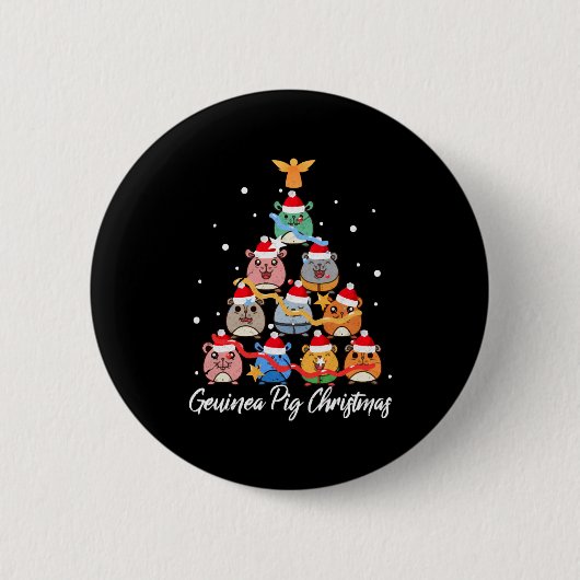 Guinea Pig Weihnachten Button (Vorderseite)