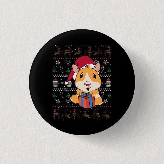 Guinea Pig Weihnachten Button (Vorderseite)