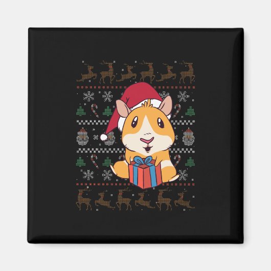 Guinea Pig Weihnachten Magnet (Vorne)