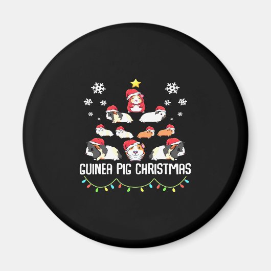 Guinea Pig Weihnachtsbaum | Funny Guinea Pig Lover Magnet (Vorne)