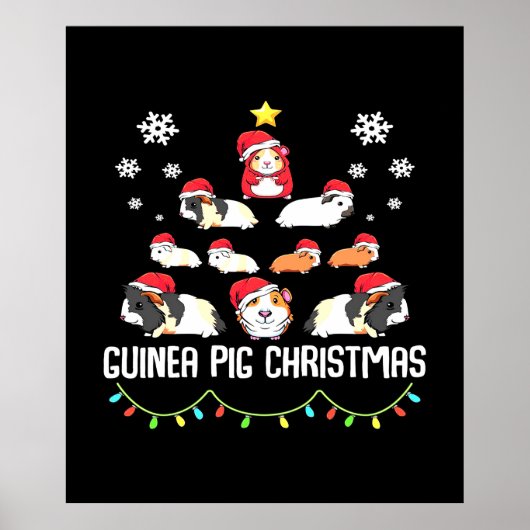 Guinea Pig Weihnachtsbaum | Funny Guinea Pig Lover Poster (Vorne)