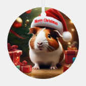 Guinea Pig Weihnachtsgrüßen, Ornament Aus Metall (Rückseite)