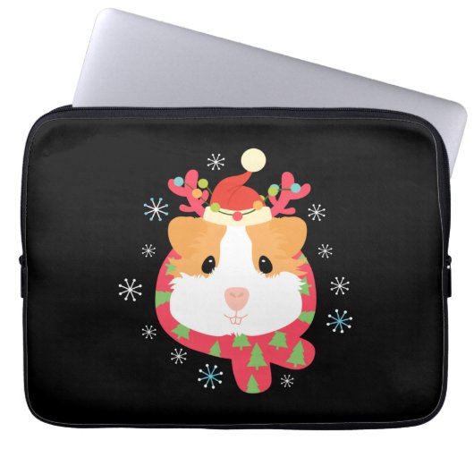 Guinea Pig Weihnachtsmann Laptopschutzhülle (Vorderseite)