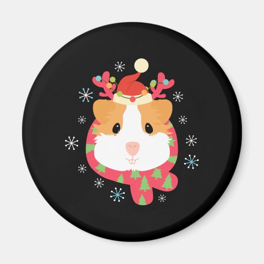 Guinea Pig Weihnachtsmann Magnet (Vorne)