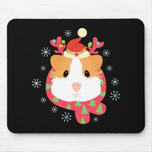 Guinea Pig Weihnachtsmann Mousepad (Vorne)