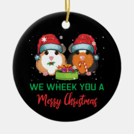 Guinea Pig Wheek ein frohes Weihnachtsfest Keramik Ornament
