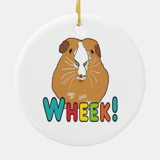 Guinea Pig Wheek Keramik Ornament (Hinten)