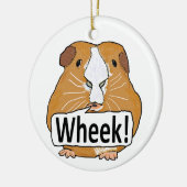 Guinea Pig Wheek Keramik Ornament (Links)