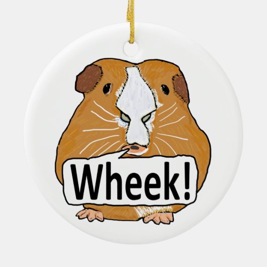 Guinea Pig Wheek Keramik Ornament (Hinten)