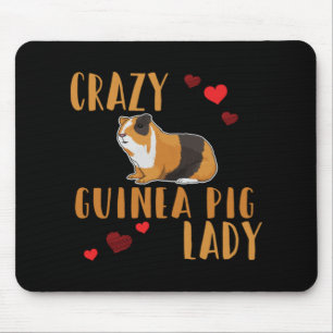 Guinea Pig Womens Crazy Guinea Pig Lady Mousepad