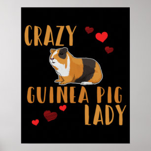 Guinea Pig Womens Crazy Guinea Pig Lady Poster