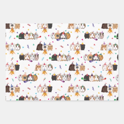 Guinea Pig Wrapping Paper Geschenkpapier Set (Vorderseite)