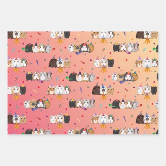 Guinea Pig Wrapping Paper Geschenkpapier Set (Vorderseite)