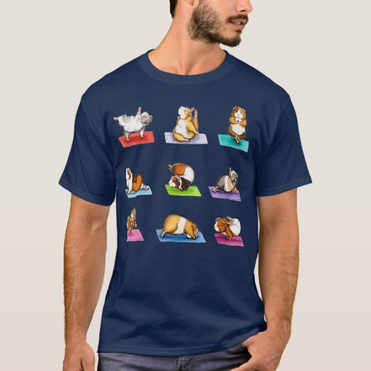 Guinea Pig Yoga Position Workout T-Shirt (Vorderseite)