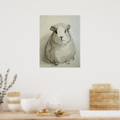 Guinea Pig Zeichnend - Kunstdruck Poster (Küche)
