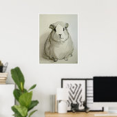 Guinea Pig Zeichnend - Kunstdruck Poster (Heimbüro)