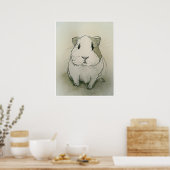 Guinea Pig Zeichnend - Kunstdruck Poster (Küche)