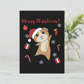 Guinea Pigs Christmas Winter Animals Feiertagskarte (Stehend Vorderseite)