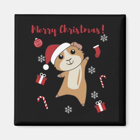 Guinea Pigs Christmas Winter Animals Magnet (Vorne)