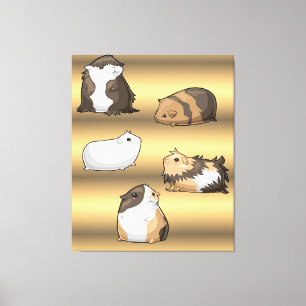 Guinea Pigs Cute Guinea Pigs Gold Lover Ohrs Leinwanddruck