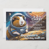 Guinea Pigs in Space, Countdown to Cake Birthday I Einladung (Vorderseite)