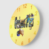 Guinea Pigs Is The Word, Lge Wall Clock Große Wanduhr (Winkel)