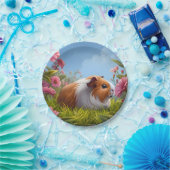 Guinea Pig's Pink Blume Paradies Pappteller (Party)